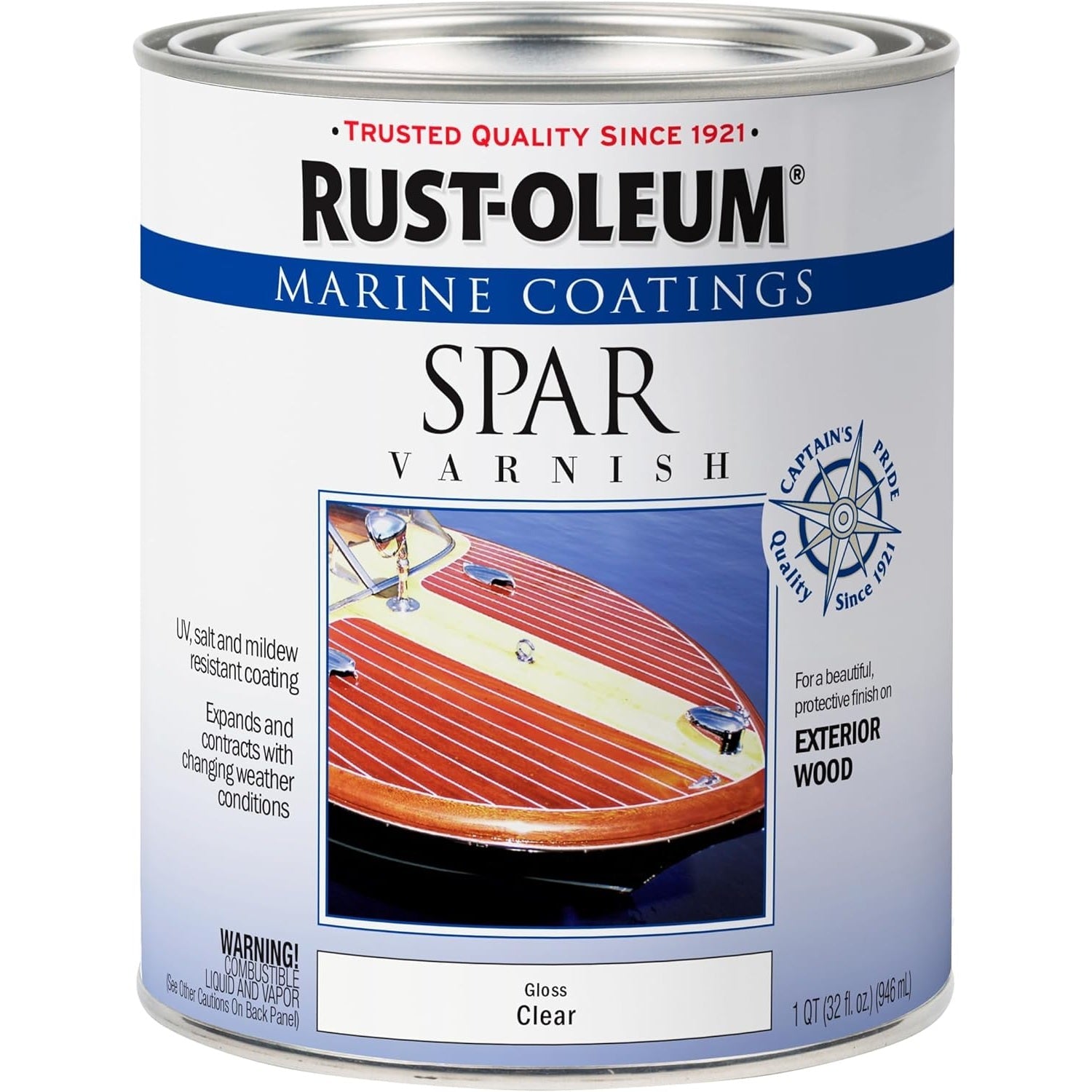 Marine Spar Varnish Gloss Clear 32 oz.
