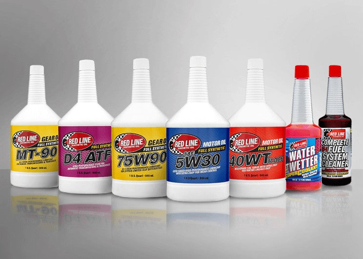 Red Line Synthetic Lubricants for Engine, Drivetrain & More — Bulk55