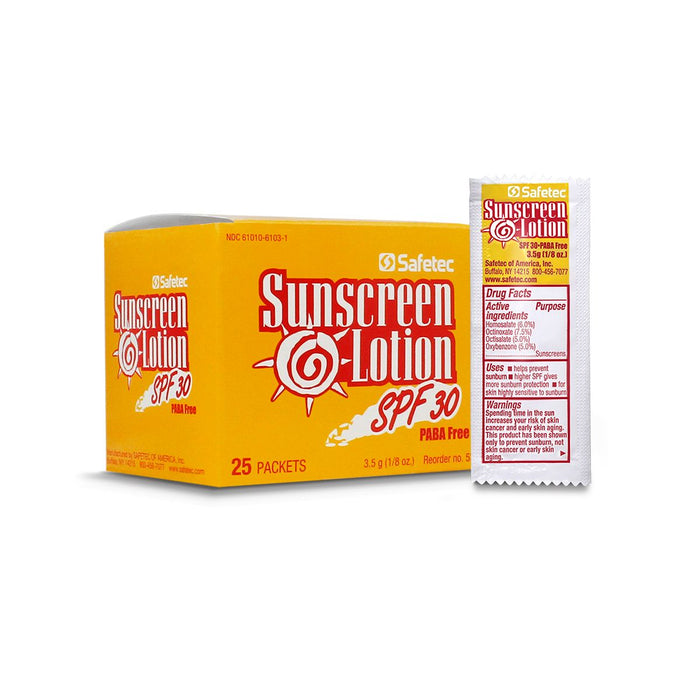 10,000 Count Multipack Safetec Sunscreen Lotion Packets - SPF 30 Unscented