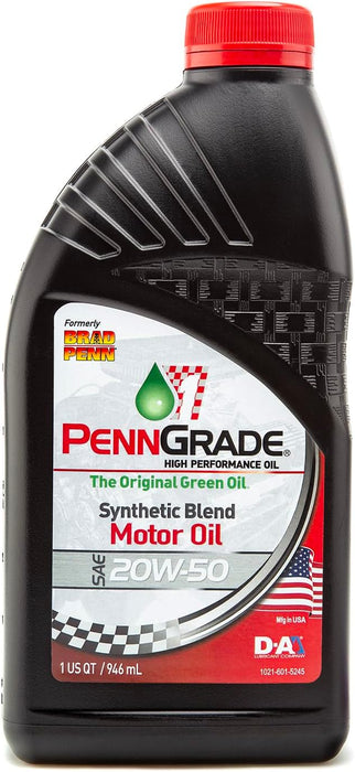 60 Count PennGrade 1 Original Green SAE 20W50 Synthetic Blend Motor Oil Quart Bottles