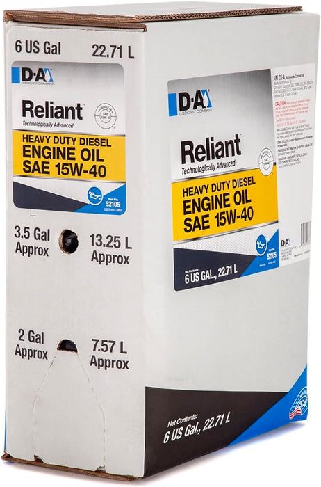 Reliant Premium 15W40 - 6 Gallon