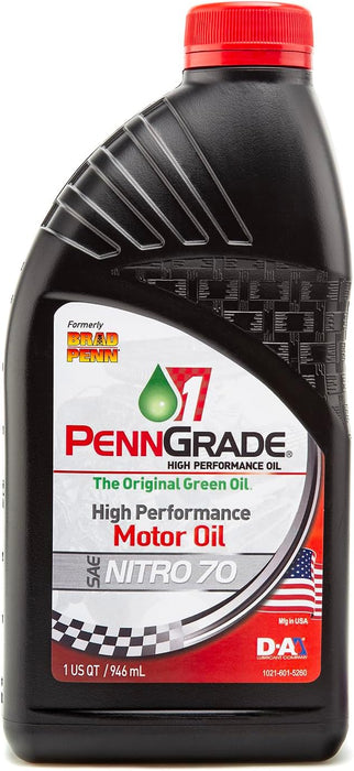 36 Count PennGrade 1 Original Green SAE Nitro 70 High Performance Motor Oil Quart Bottles