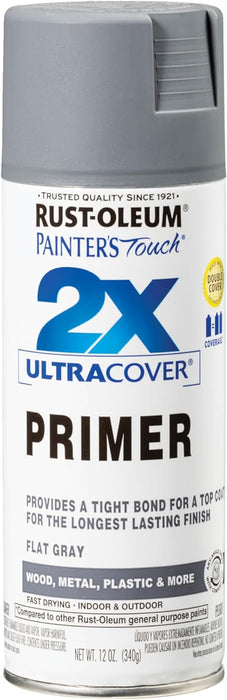 18 Can Case of Rust-Oleum Painter's Touch 2X Ultra Cover Spray Primer 12 oz. Flat Gray