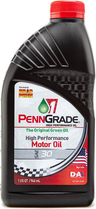 24 Count PennGrade 1 Original Green SAE 30 High Performance Motor Oil Quart Bottles