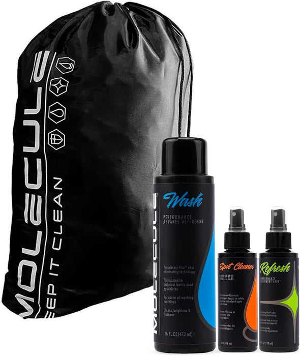 3 Count Molecule Clean Kit (16 oz. Wash / 4 oz. Refresh / 4 oz. Spot / laundry bag) 4-Piece Kit