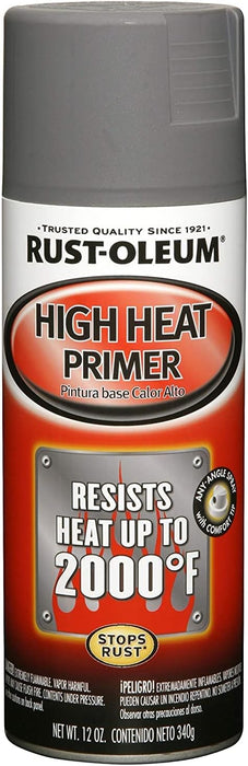 12 Can Case Rust-Oleum Stops Rust High Heat Primer Spray Paint 12 oz. Gray