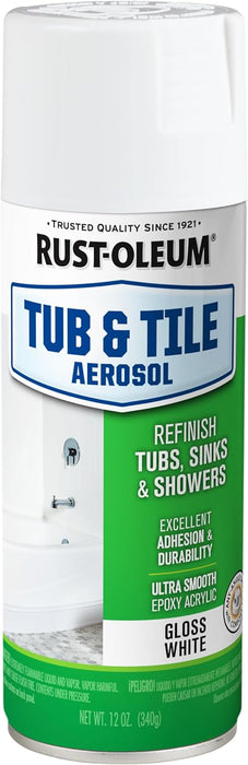 36 Can Case Rust-Oleum Specialty Tub & Tile Spray Aerosol 12 oz. White