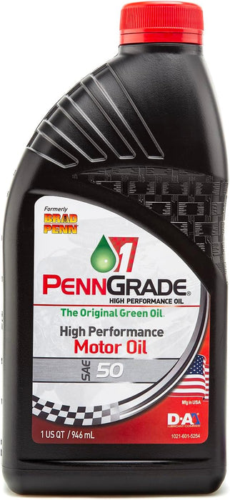 48 Count PennGrade 1 Original Green SAE 50 High Performance Motor Oil Quart Bottles