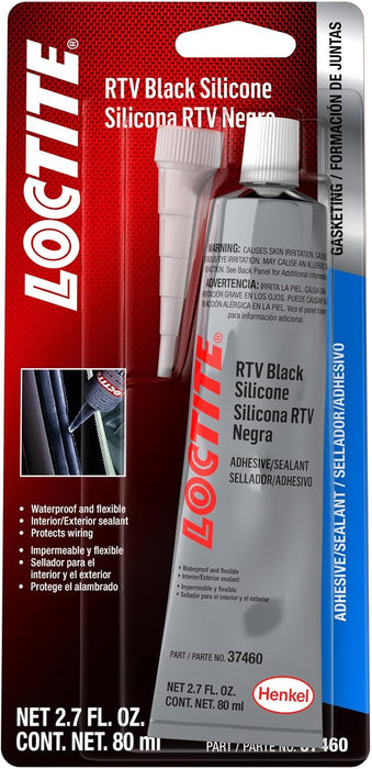 24 Tube Case Loctite RTV Black Silicone Adhesive Sealant Automotive Grade Waterproof Gasketing 2.7 oz. Tube (80mL)