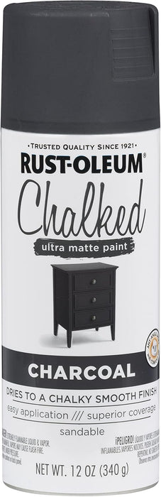 12 Can Case Rust-Oleum Chalked Ultra Matte Spray Paint 12 oz. Charcoal