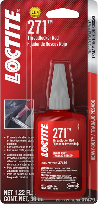 24 Bottle Carton Loctite 271 Red Threadlocker Heavy-Duty 1.22 oz. Bottle (36mL)