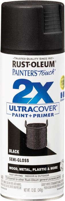 18 Can Case of Rust-Oleum Painter's Touch 2X Ultra Cover Spray Paint 12 oz. Semi-Gloss Black