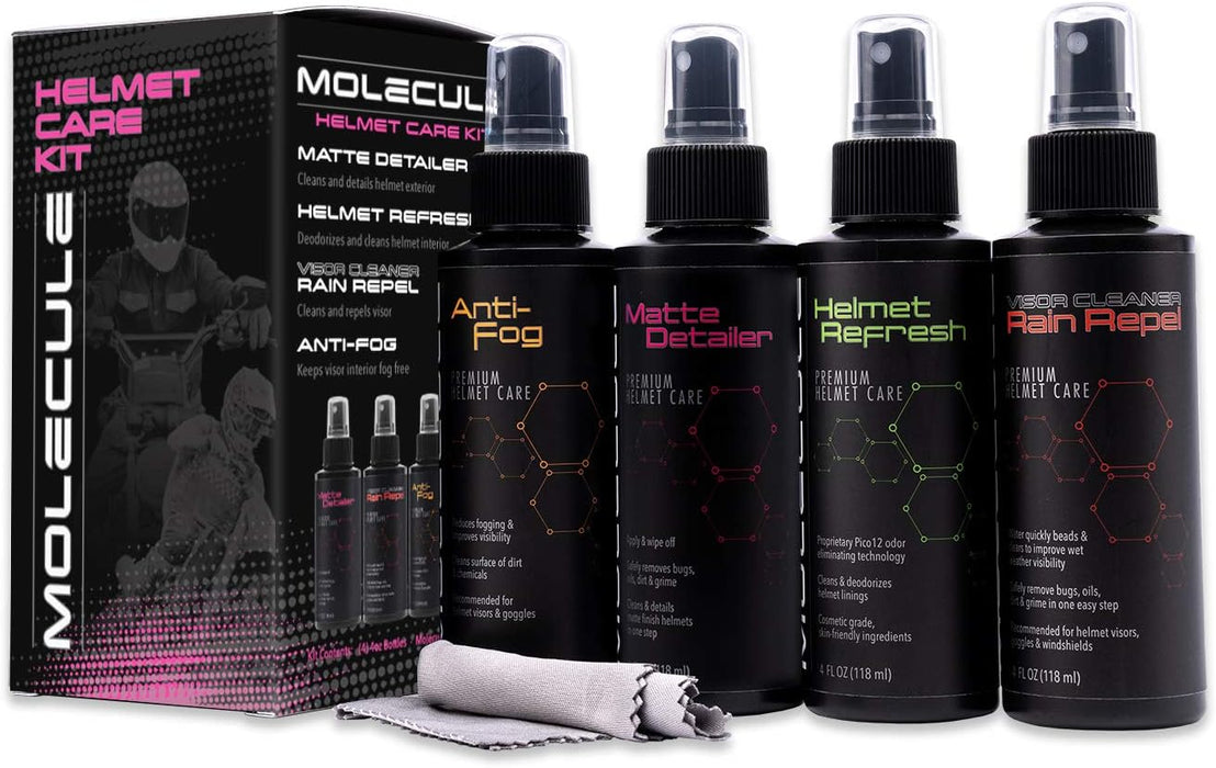 12 Count Molecule Matte Helmet Care Kit (Helmet Products / microfiber) 5-Piece Kit