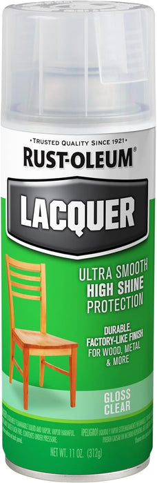 24 Can Case of Rust-Oleum Lacquer Spray 11 oz. Gloss Clear