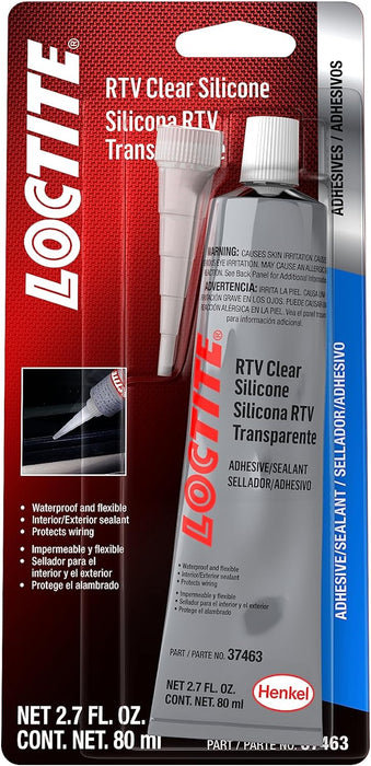 24 Tube Case Loctite RTV Clear Silicone Adhesive Sealant Automotive Grade Waterproof Gasketing 2.7 oz. Tube (80mL)