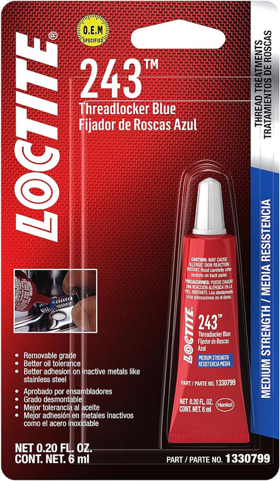 96 Tube Case Loctite 243 Blue Threadlocker Medium Strength 0.2 oz. Tube (6mL)