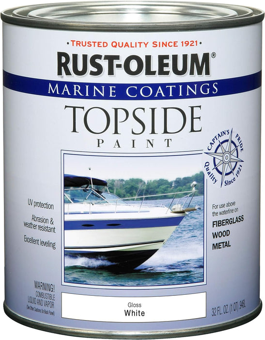 8 Can Case Rust-Oleum Marine Topside Enamel Paint 32 oz. (1 Quart) Gloss White