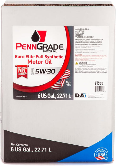 PennGrade Euro Elite 5W30 - 6 Gallon Bag-in-a-Box