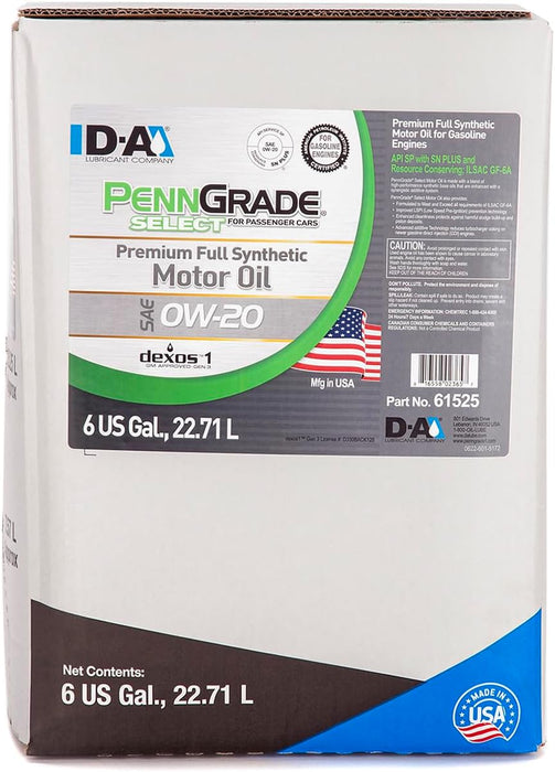 PennGrade Select 0W20 - 6 Gallon Bag-in-a-Box