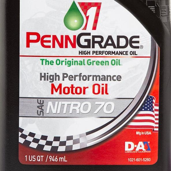 24 Count PennGrade 1 Original Green SAE Nitro 70 High Performance Motor Oil Quart Bottles