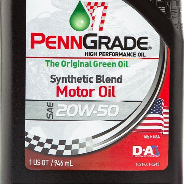 60 Count PennGrade 1 Original Green SAE 20W-50 Synthetic Blend Motor Oil Quart Bottles