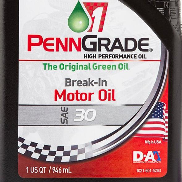 24 Count PennGrade 1 Original Green SAE 30 Break-In Motor Oil Quart Bottles