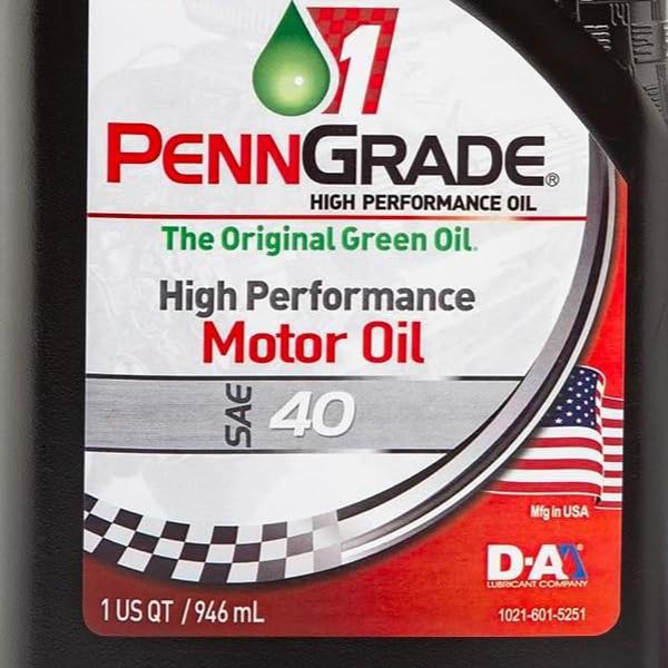 24 Count PennGrade 1 Original Green SAE 40 High Performance Motor Oil Quart Bottles