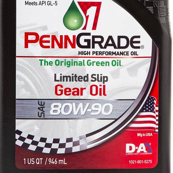 12 Count PennGrade 1 Original Green SAE 80W-90 Limited Slip API GL-5 Gear Oil Quart Bottles