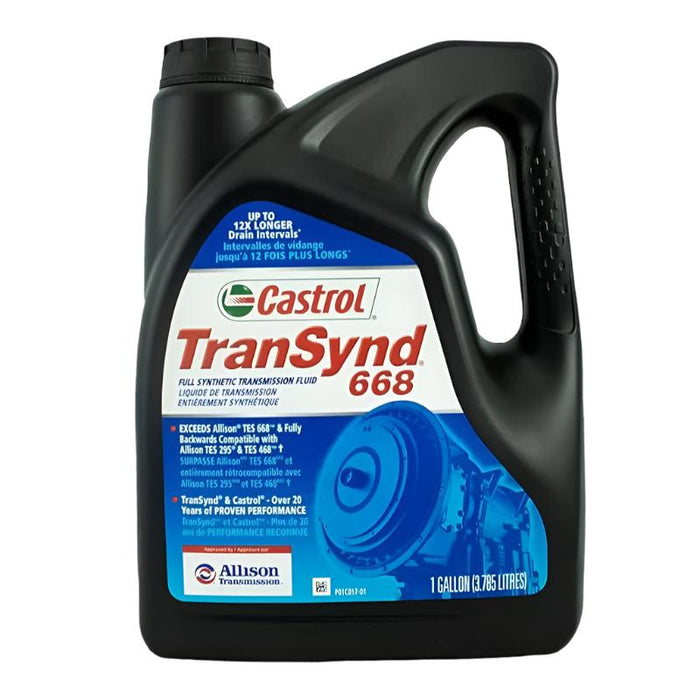 12 Count Castrol TranSynd 668 Allison TES Full Synthetic Transmission Fluid Gallon Jugs