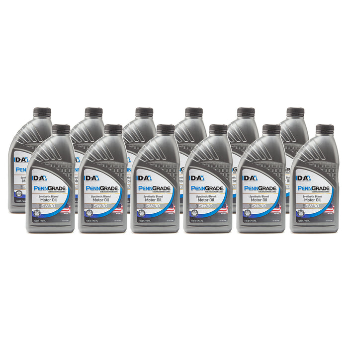 PennGrade Synthetic Blend 5W-30 Motor Oil Quart Bottles 12 Bottles