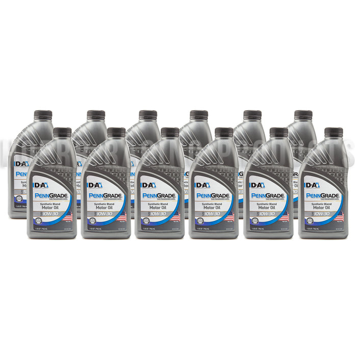 PennGrade Synthetic Blend 10W-30 Motor Oil Quart 12 Bottles
