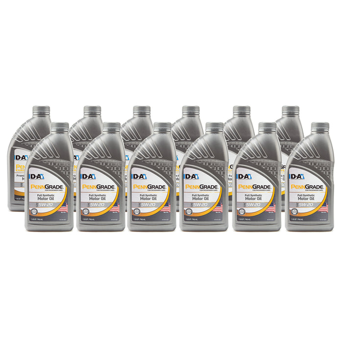 PennGrade Full Synthetic 5W-20 Motor Oil Quart Bottles 12 Bottles