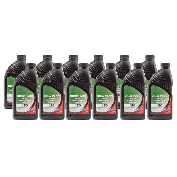 Brad Penn Security SAE 30 Non-Detergent Motor Oil Quart Bottles 12 Bottles