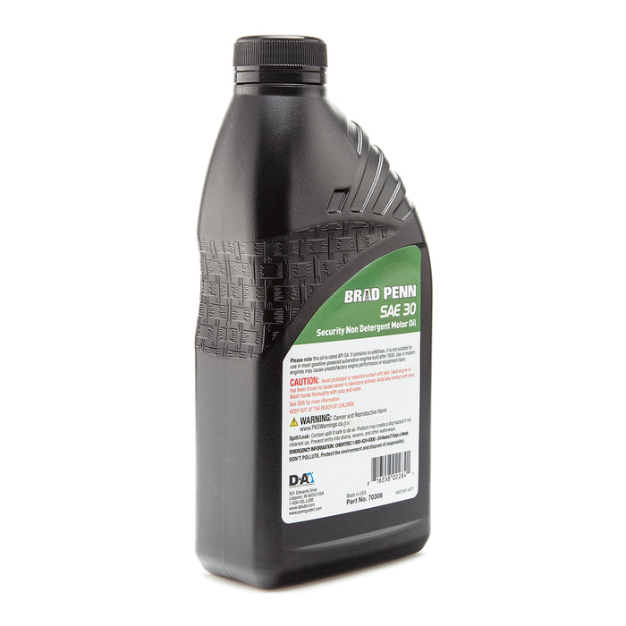 Brad Penn Security SAE 30 Non-Detergent Motor Oil Quart Bottles 12 Bottles