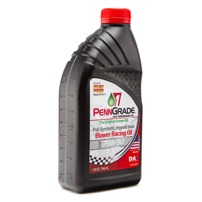 PennGrade 1 Original Green SAE 75W-90 FS Hypoid Gear Oil / Blower Racing API GL-5 Oil Quart Bottles 12 Bottles