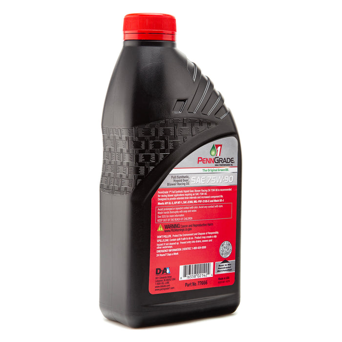 PennGrade 1 Original Green SAE 75W-90 FS Hypoid Gear Oil / Blower Racing API GL-5 Oil Quart Bottles 12 Bottles