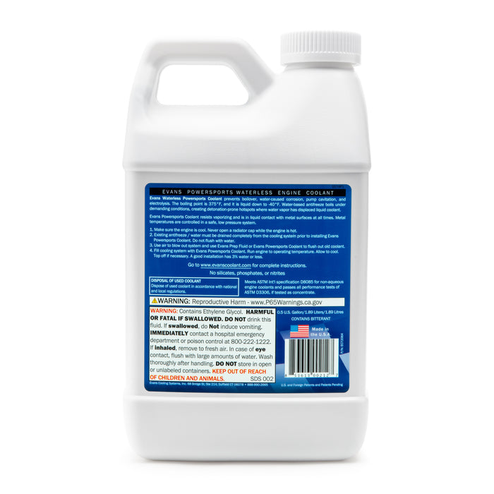 Evans Powersports Waterless Coolant – ½ Gallon Jug - 12 Jugs