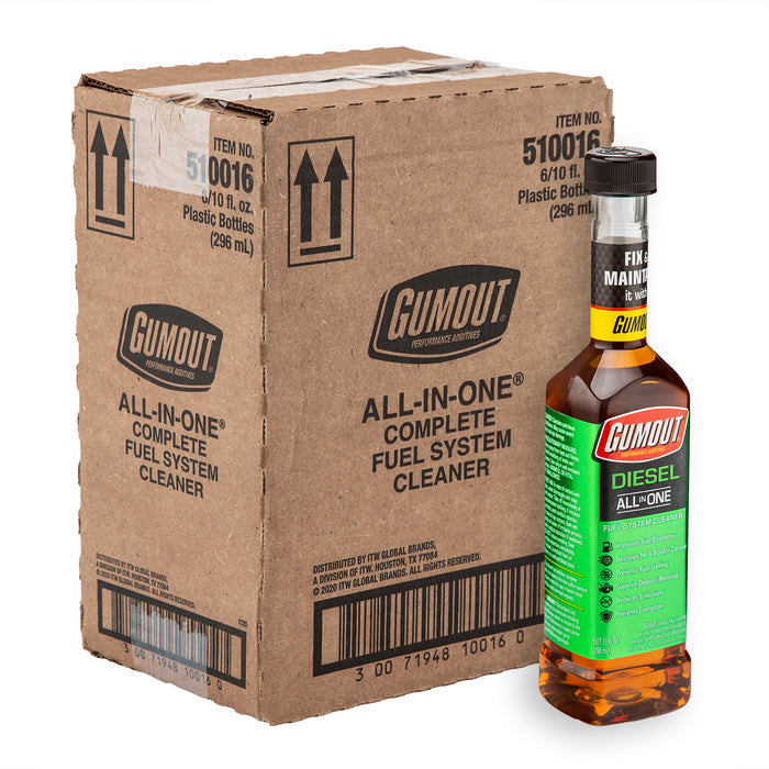 Gumout All-In-One Complete Fuel System Cleaner and Friction Modifier 10 oz. Bottles - Case of 6