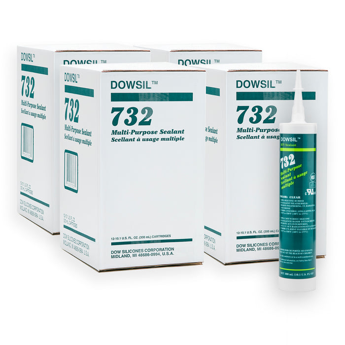 DOWSIL 732 Multi-Purpose Silicone Sealant Clear 10.1 oz 48 Cartridges