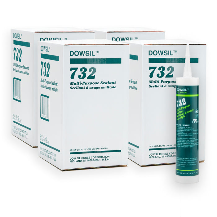 DOWSIL 732 Multi-Purpose Silicone Sealant White 10.1 oz 48 Cartridges