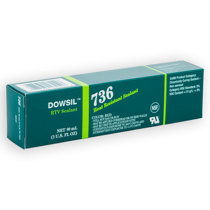 DOWSIL 736 High-Temperature Silicone Sealant Red 3 oz 24 Tubes