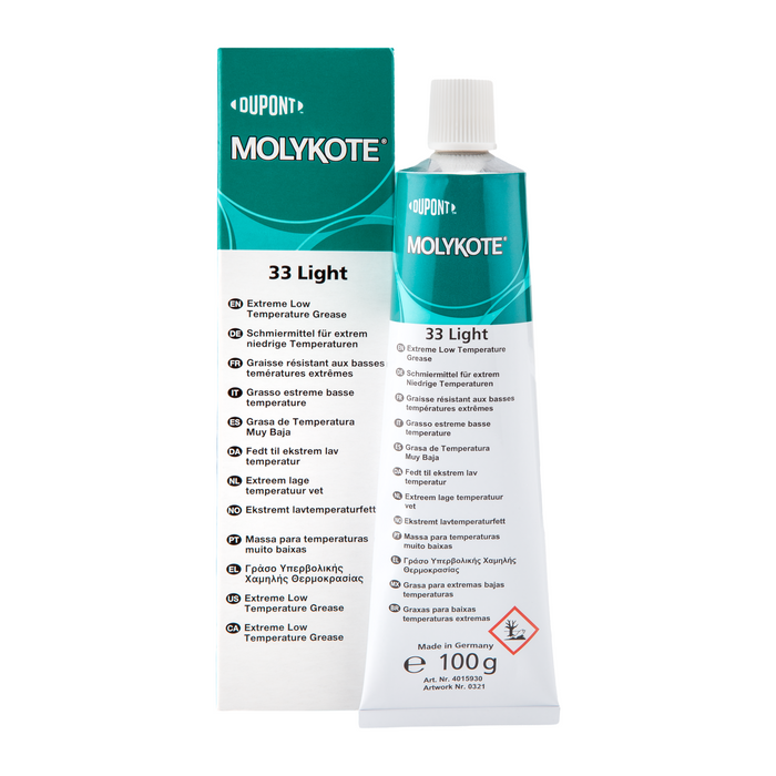 Molykote 33 Light Extreme Low Temp Grease 100g Tubes - Case of 10