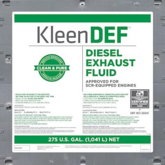 KleenDEF Diesel Exhaust Fluid - 275 Gallon