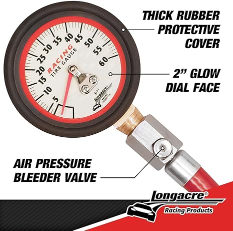 Longacre Glow in the Dark 0-60 PSI Tire Pressure Gauge 2-pack - Special Clearance Offer!