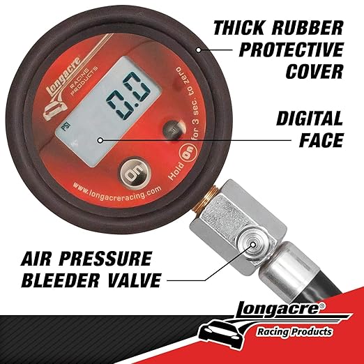 Longacre Basic Digital Tire Pressure Gauge 100 PSI with Angle & Ball Chuck 2-Pack Special Clearance Offer!