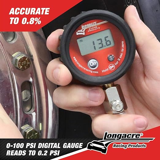 Longacre Basic Digital Tire Pressure Gauge 100 PSI with Angle & Ball Chuck 2-Pack Special Clearance Offer!