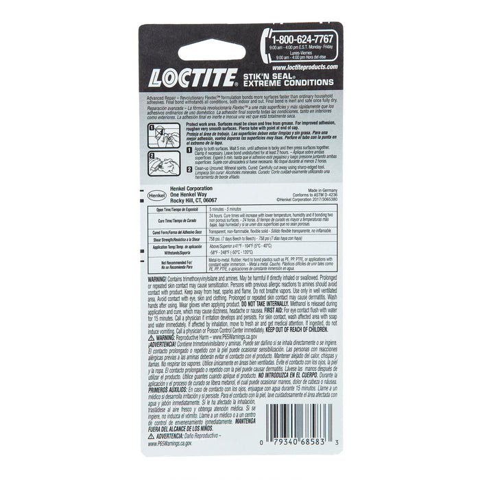 48 Count Loctite Stik'n Seal Contact Adhesive Clear 0.58 oz. Tubes (17mL)