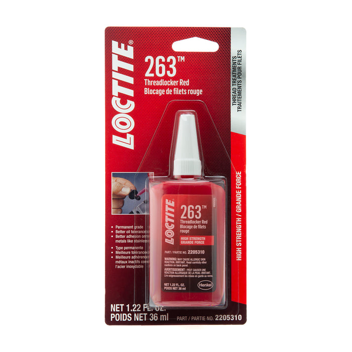 Loctite 263™ Threadlocker Red, Surface Insensitive 36 ml Bottle - Case of 6