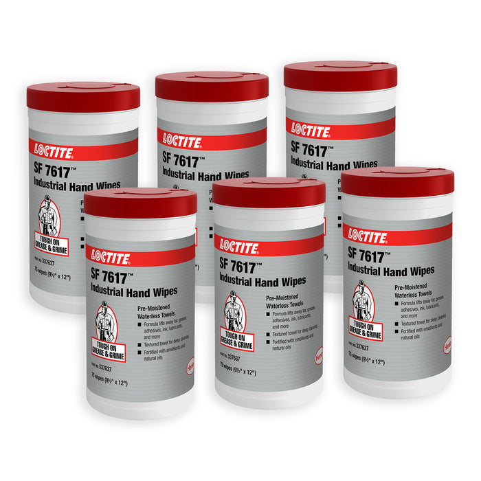 Loctite Industrial Hand Wipes 75 Count - Case of 6
