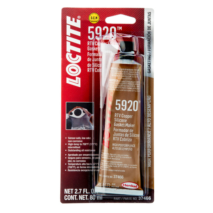 Loctite RTV 5920™ Copper High Performance Silicone 80 ml Tube - Case of 12